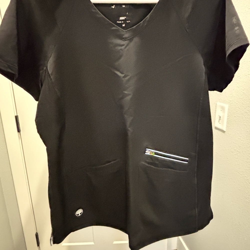 Healing Hands Black Scrub Top
